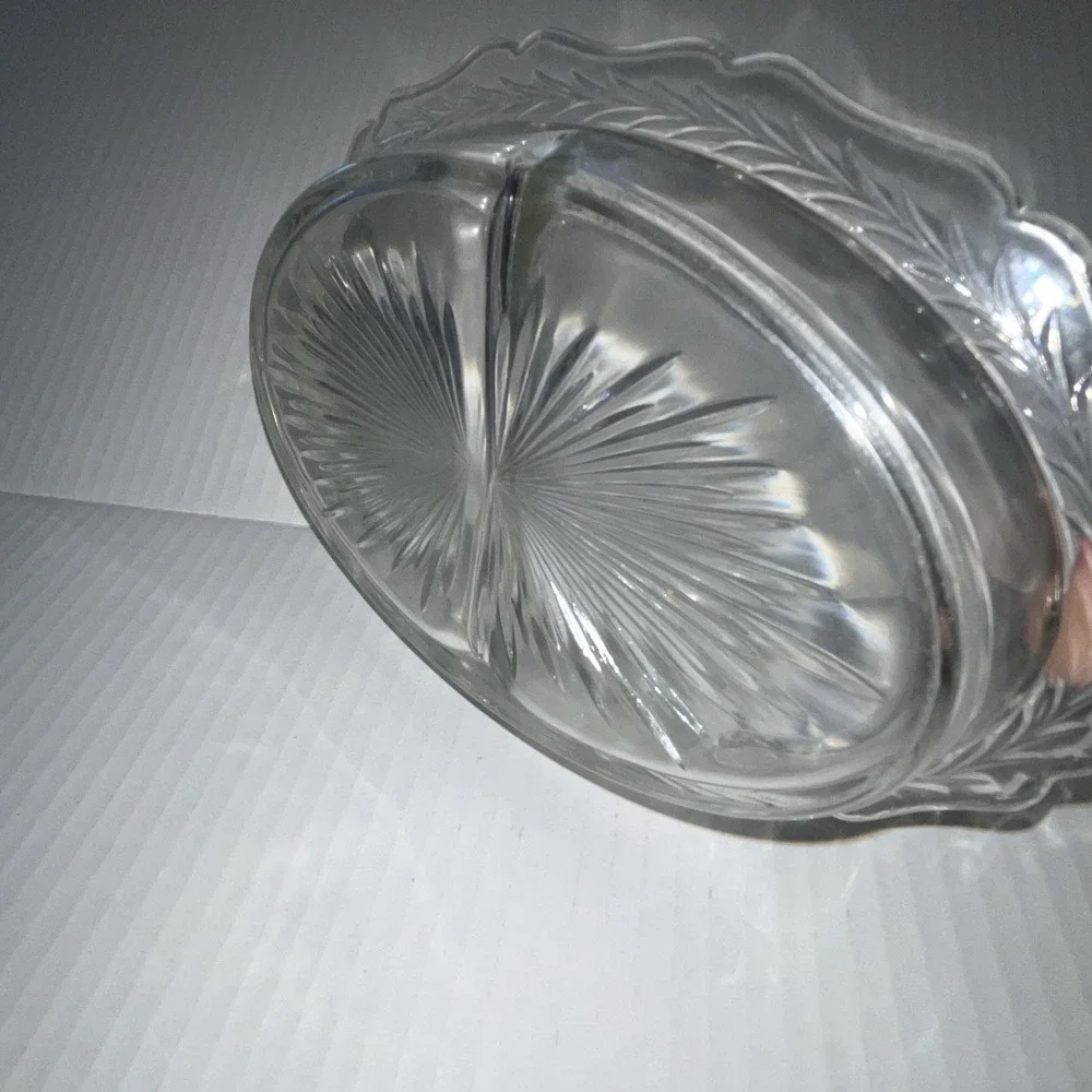 1930's Vtg Jeannette Glass Clear Sunburst 